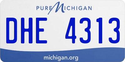 MI license plate DHE4313