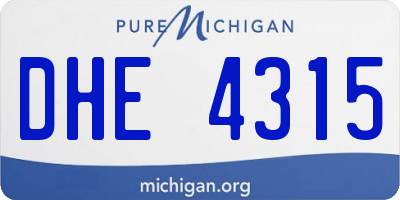 MI license plate DHE4315