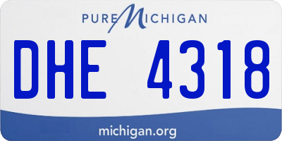 MI license plate DHE4318