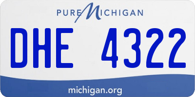 MI license plate DHE4322