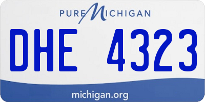 MI license plate DHE4323