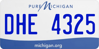 MI license plate DHE4325