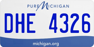 MI license plate DHE4326