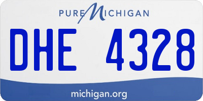 MI license plate DHE4328