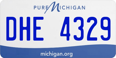 MI license plate DHE4329