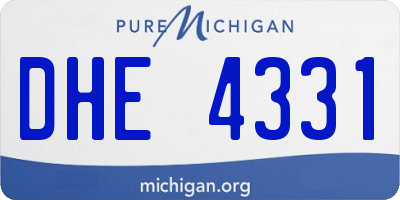 MI license plate DHE4331