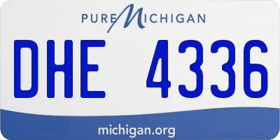 MI license plate DHE4336