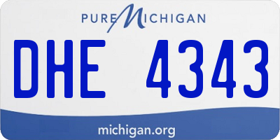 MI license plate DHE4343