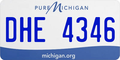 MI license plate DHE4346