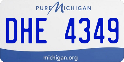 MI license plate DHE4349
