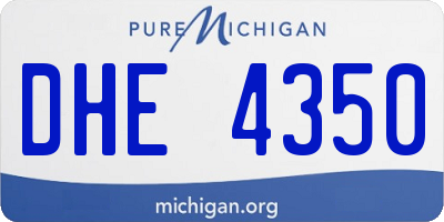 MI license plate DHE4350