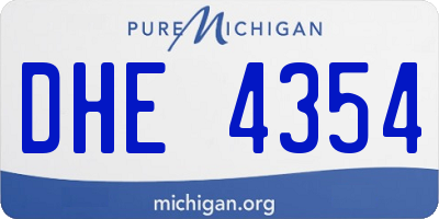 MI license plate DHE4354