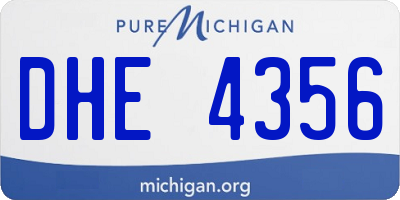 MI license plate DHE4356
