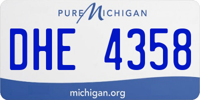 MI license plate DHE4358