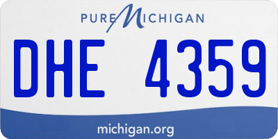 MI license plate DHE4359