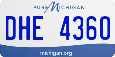 MI license plate DHE4360