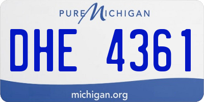MI license plate DHE4361
