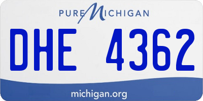 MI license plate DHE4362