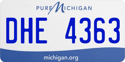 MI license plate DHE4363