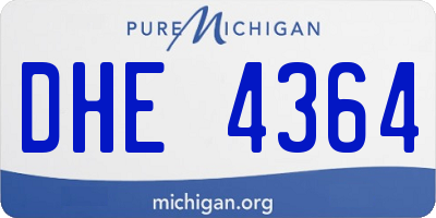 MI license plate DHE4364