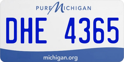 MI license plate DHE4365