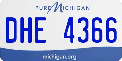 MI license plate DHE4366