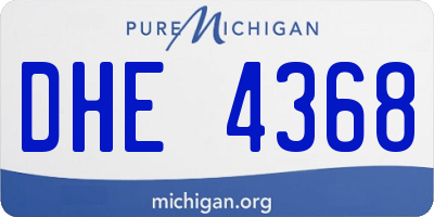 MI license plate DHE4368