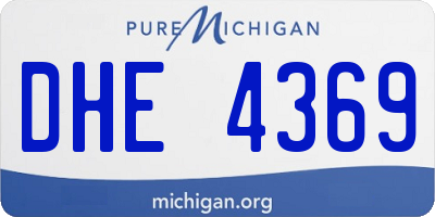 MI license plate DHE4369