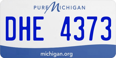 MI license plate DHE4373