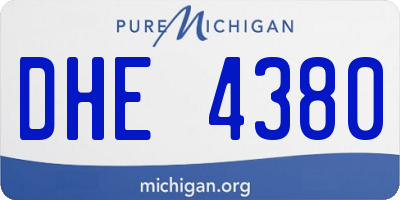 MI license plate DHE4380