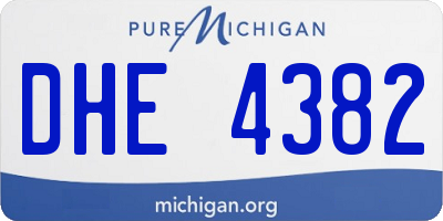 MI license plate DHE4382