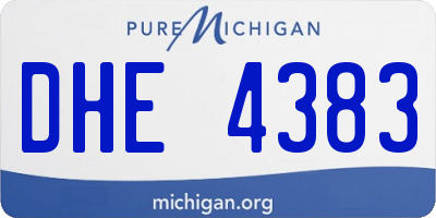 MI license plate DHE4383