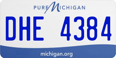 MI license plate DHE4384