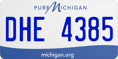 MI license plate DHE4385