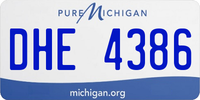 MI license plate DHE4386