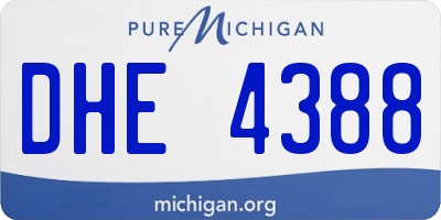 MI license plate DHE4388
