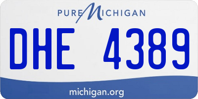 MI license plate DHE4389