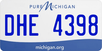 MI license plate DHE4398