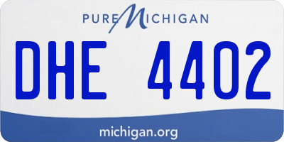 MI license plate DHE4402