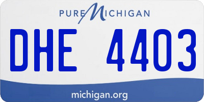 MI license plate DHE4403