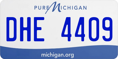 MI license plate DHE4409
