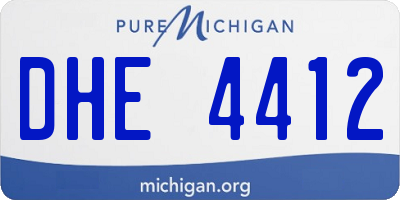 MI license plate DHE4412