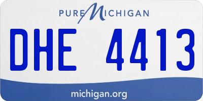 MI license plate DHE4413