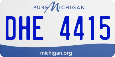 MI license plate DHE4415