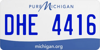 MI license plate DHE4416
