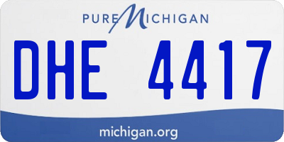 MI license plate DHE4417