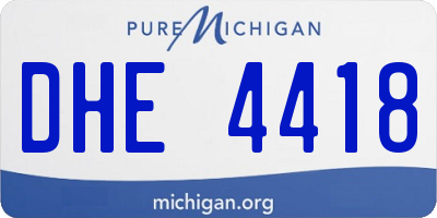 MI license plate DHE4418