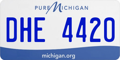 MI license plate DHE4420