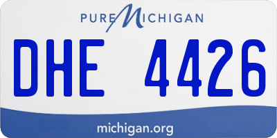 MI license plate DHE4426
