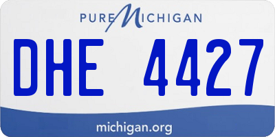 MI license plate DHE4427